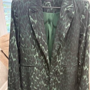 Premise Green Leopard Print Blazer